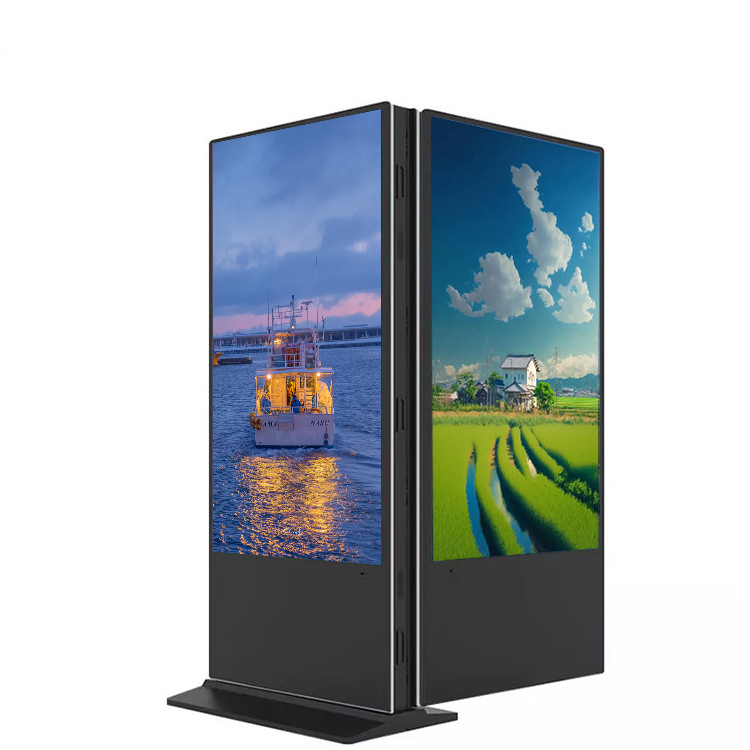 Double Sides 55 65 Inch 2K 4K Indoor Outdoor Floor Standing Support 4G WiFi Android Advertising High Brightness Digital Signage