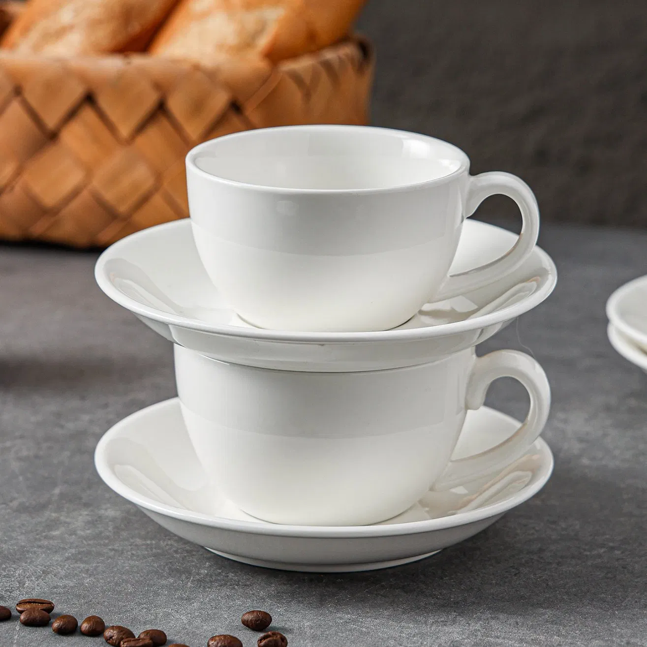 Wholesale Custom Cup and Saucer Coffee Cup Mug Ceramics Tableware for Hotel Home