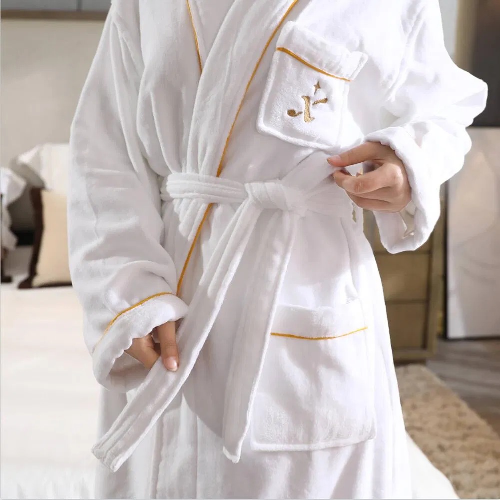 Custom Waffle Bathrobe Luxury Hotel Velvet Bathrobe for Women and Men