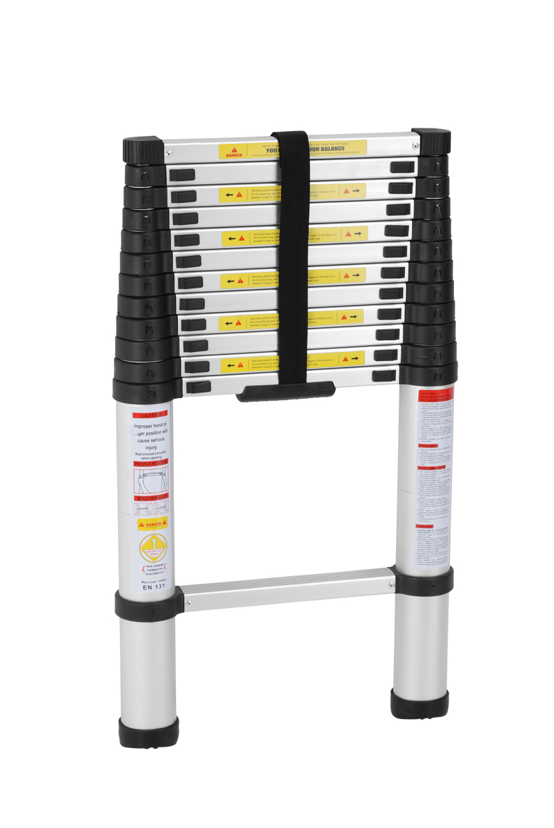 Aluminum Telescopic Ladder with En 131 Standard, Portable Ladder