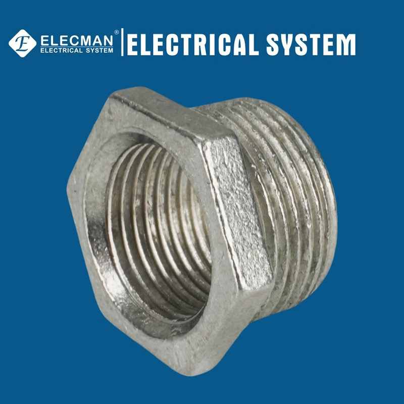 UL Certificate Zinc Die Casting Full Thread Bushed Nipple Rigid Electrical Conduit Nipple