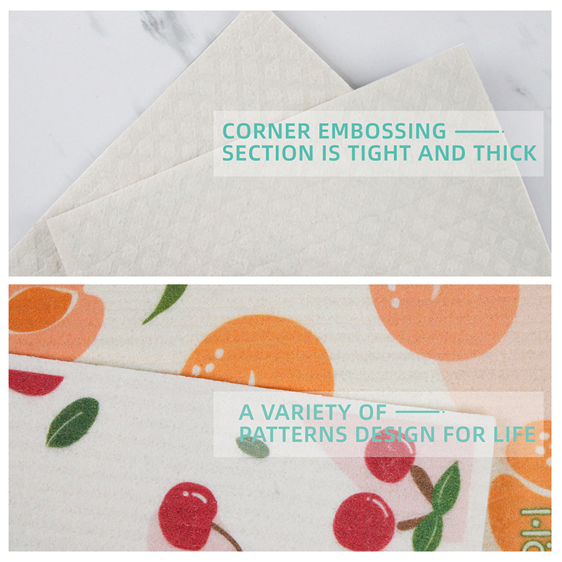 Eco-Friendly Reusable Cellulose Cotton Dish Sponge Cloth Swedish Dish Cloth Tea Towels