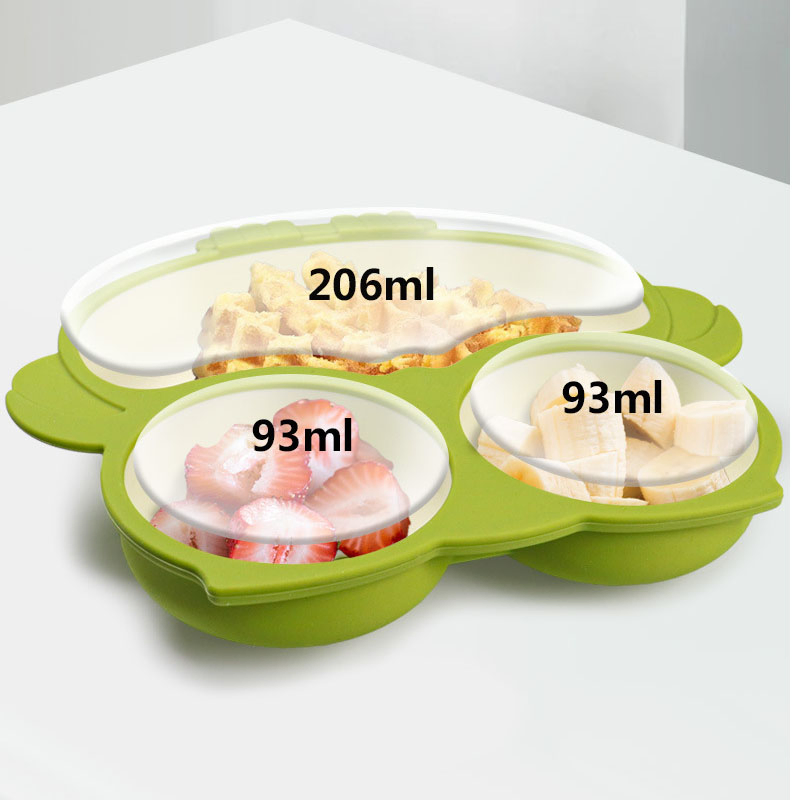 Owl Silicone Plate LFGB Food Warming Kids Feeding Plate Set Silicone Nordic Design