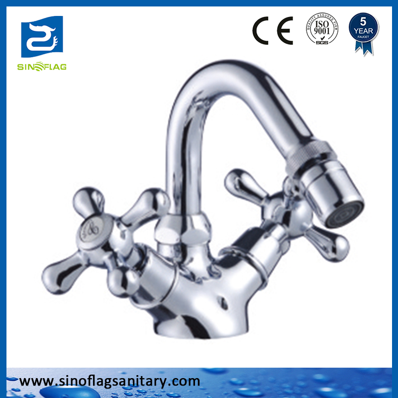 Double Cross Handle Brass Body Faucet Bidet
