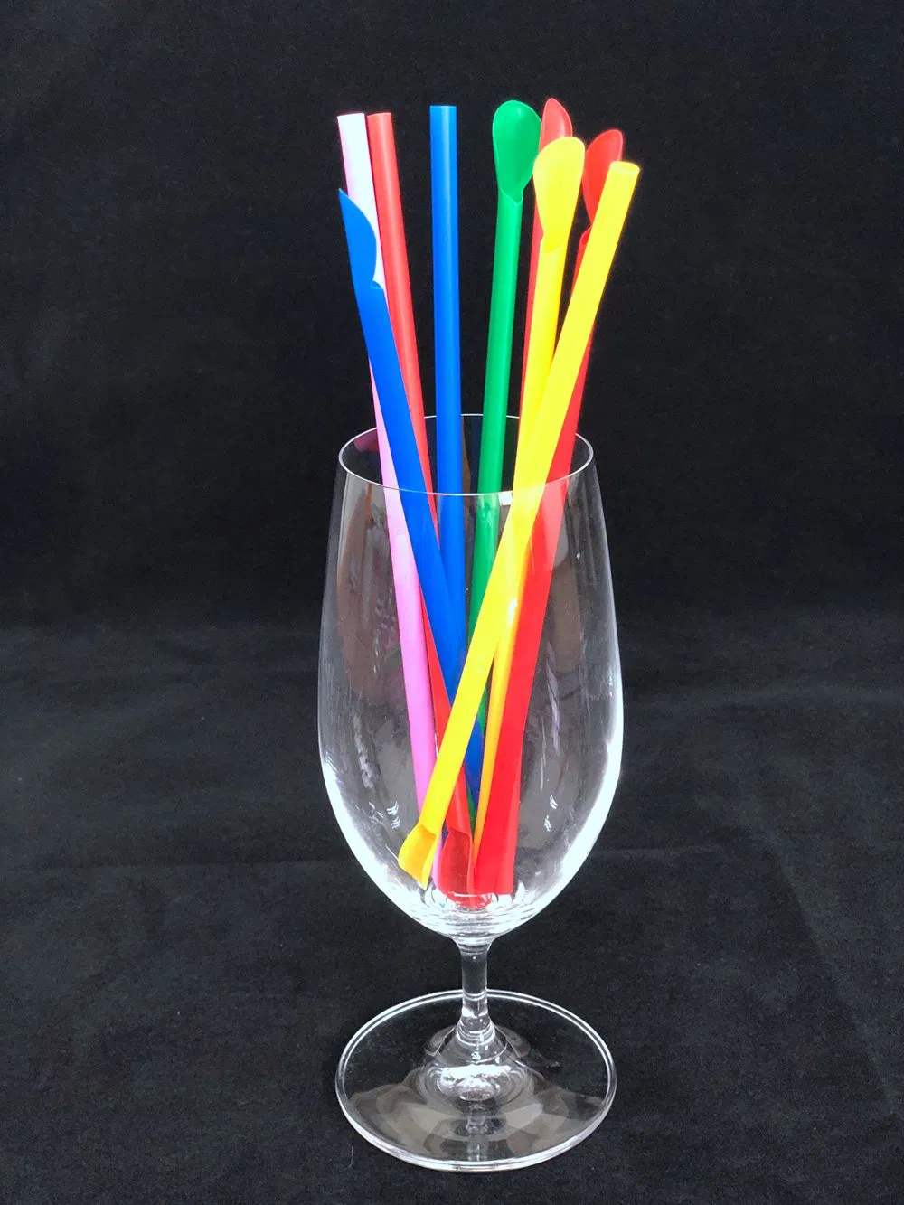500 Pack Colorful Disposable Plastic Spoon Straws with OPP Bag Wrapped for Snow Cone