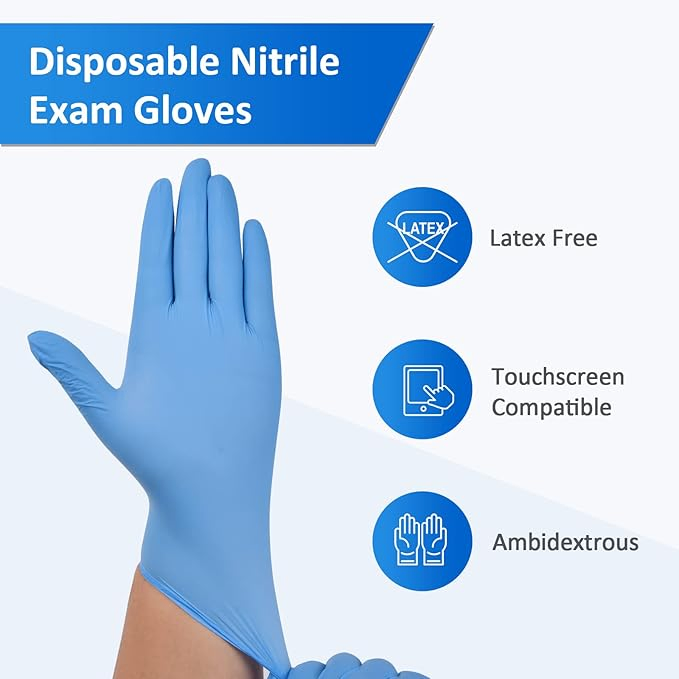 Black Blue Purple Powder Free Protective Medical Disposable Examination Nitrile Gloves