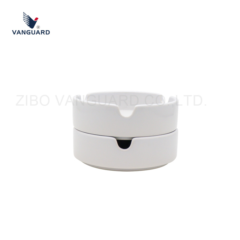 Wholesale Outdoor Ashtray Round White Custom Ceramic Smoking Ashtray