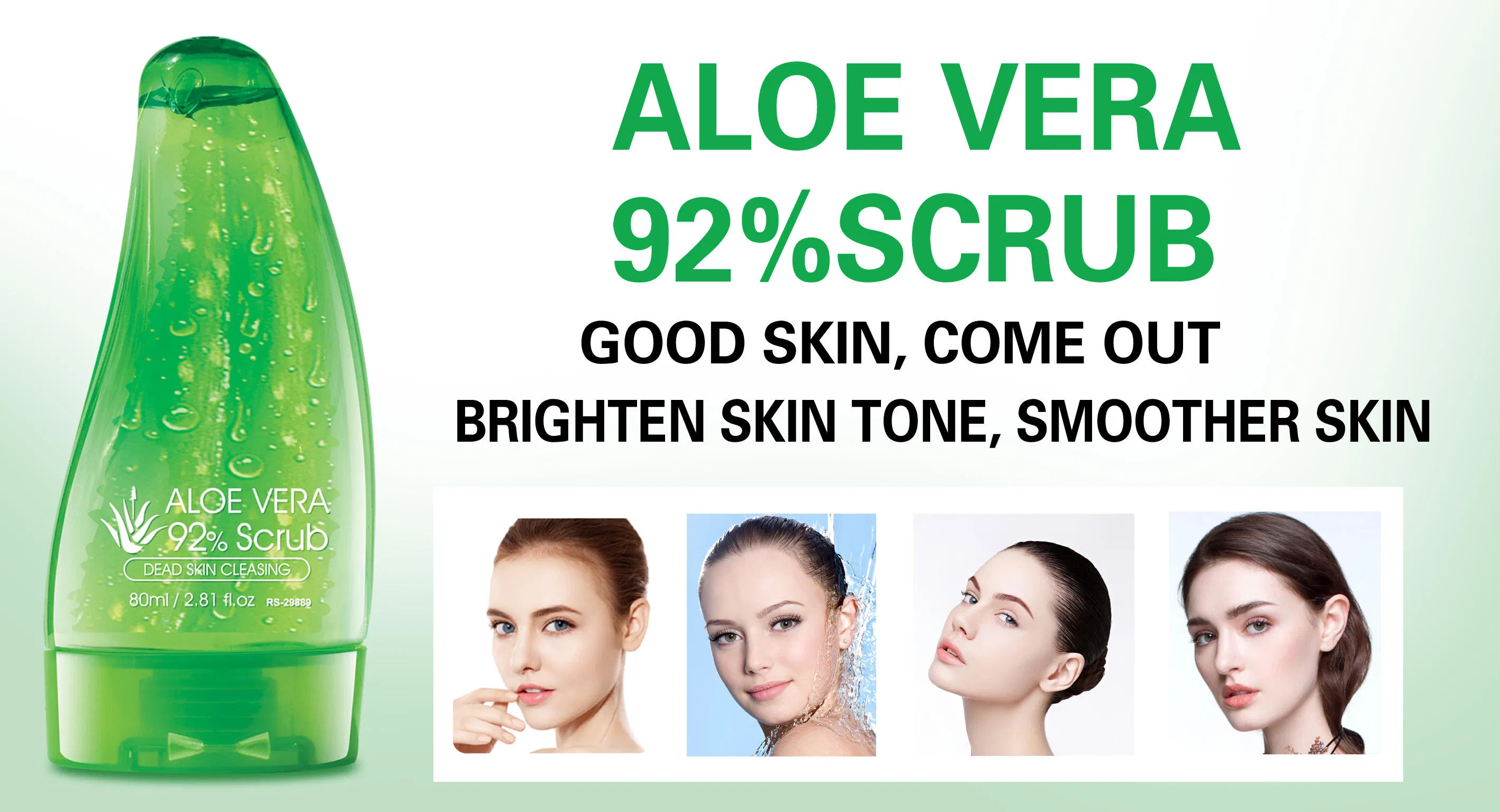 Roushun Natural Aloe Vera Scrub for Deep Cleansing and Hydration