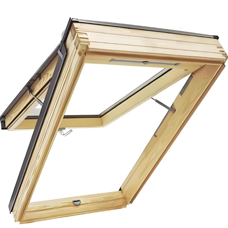 Ventilation Type Laminated Glass Aluminum Cladding Solid Wood Skylight Roof Window
