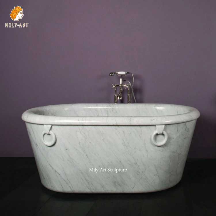 Черная мраморная ванна из искусственного камня