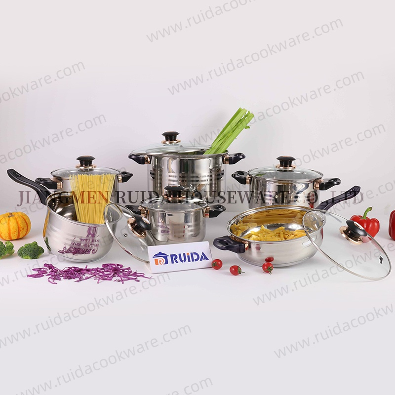 Hot Sales Kitchenware 8PCS Stainless Steel Cookware Set with Gas Stove