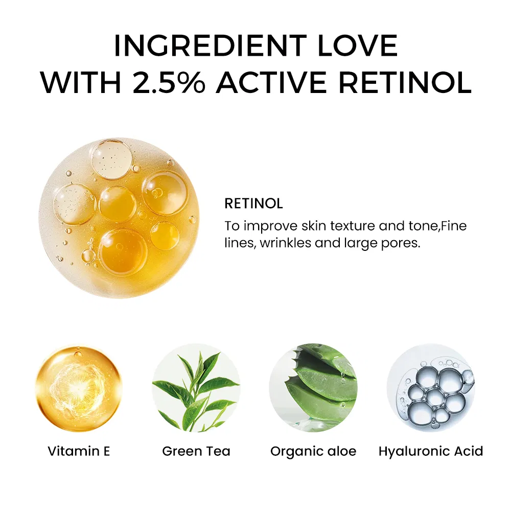 Private Label Retinol Gentle Repair Serum Face Cream Moisturizer & Lightening with Fine Lines Fading