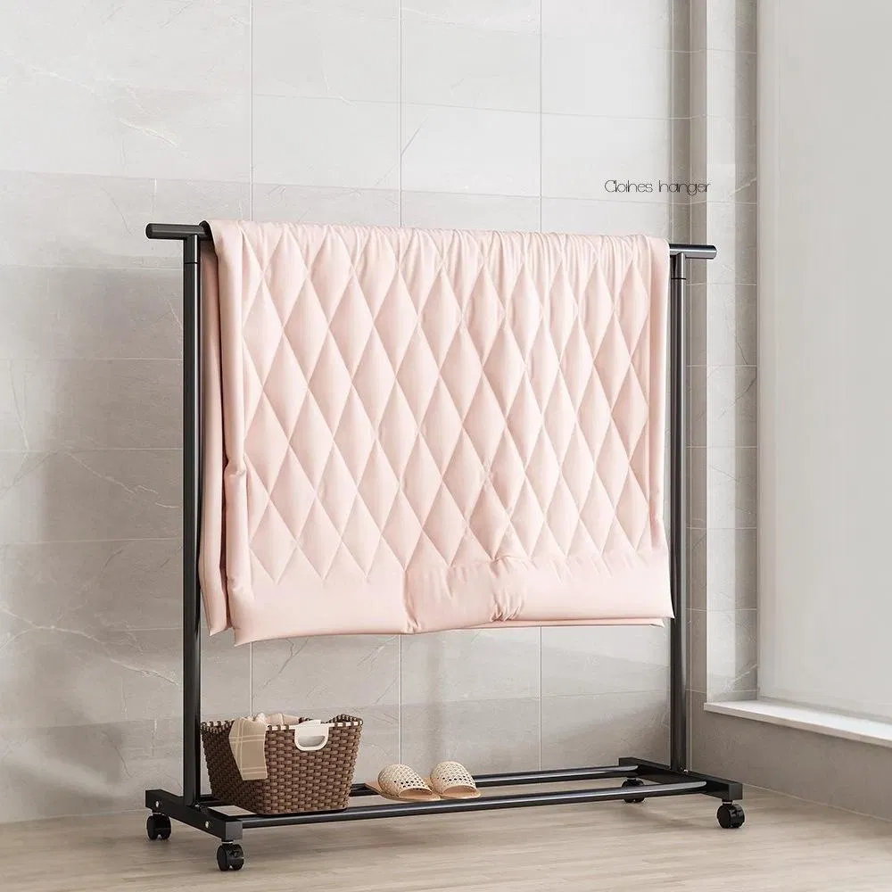 Floor Standing Clothes Drying Rack Household Foldable Single Pole Garment Rack Portable Indoor Laundry Hanger