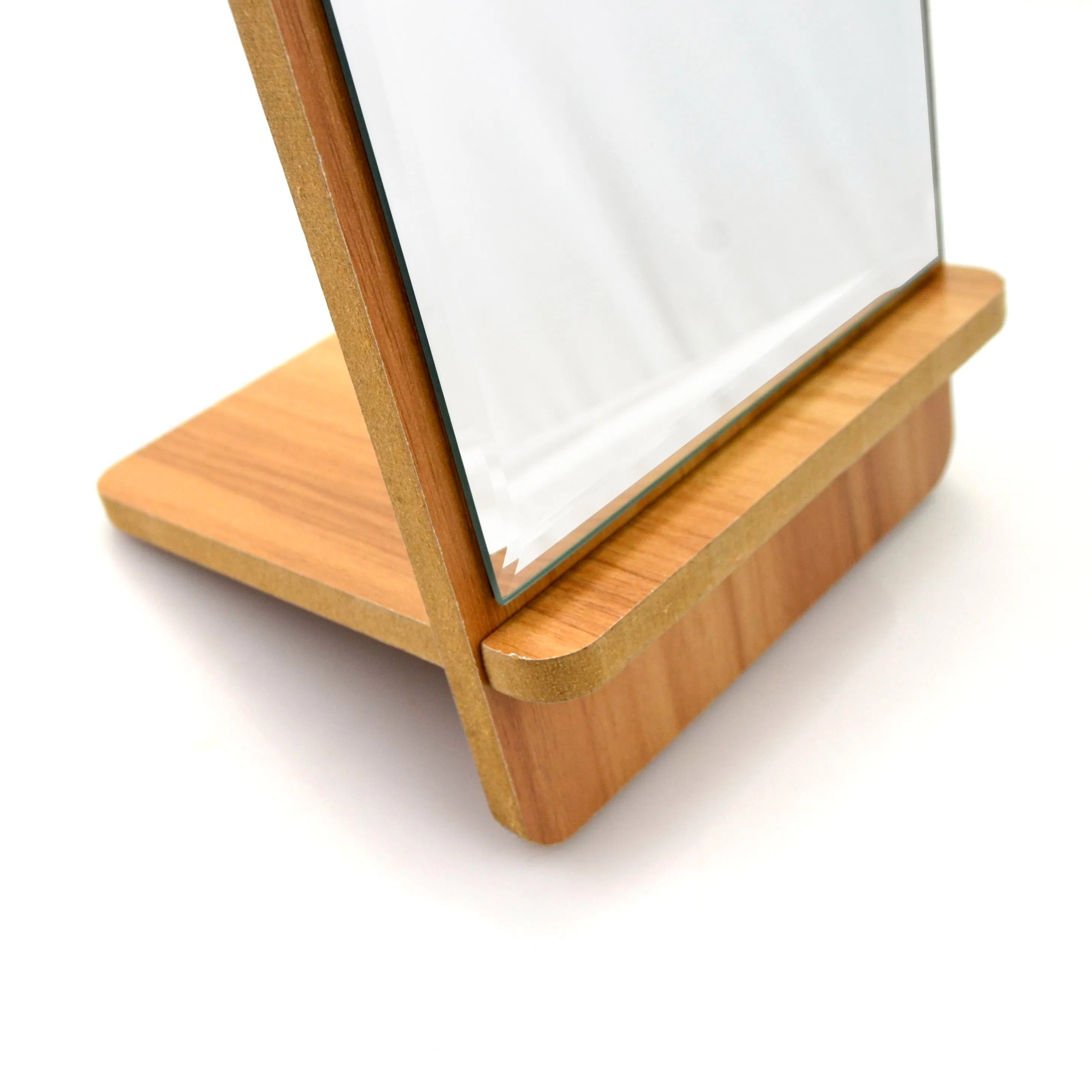Rectangle Wooden Table Makeup Mirror Standing Student Desktop Cosmetic Mirror