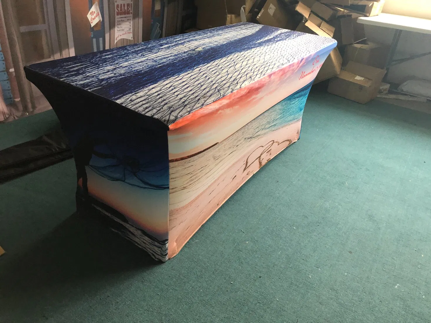 Custom Printed Trade Show Advertising Stretch Rectangular Table Cloth Spandex Table Cover