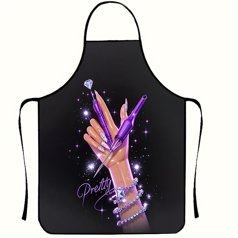Custom Fashionable Colorful Print Kitchen Cooking Bib Waterproof Stain-Resistant Work Apron