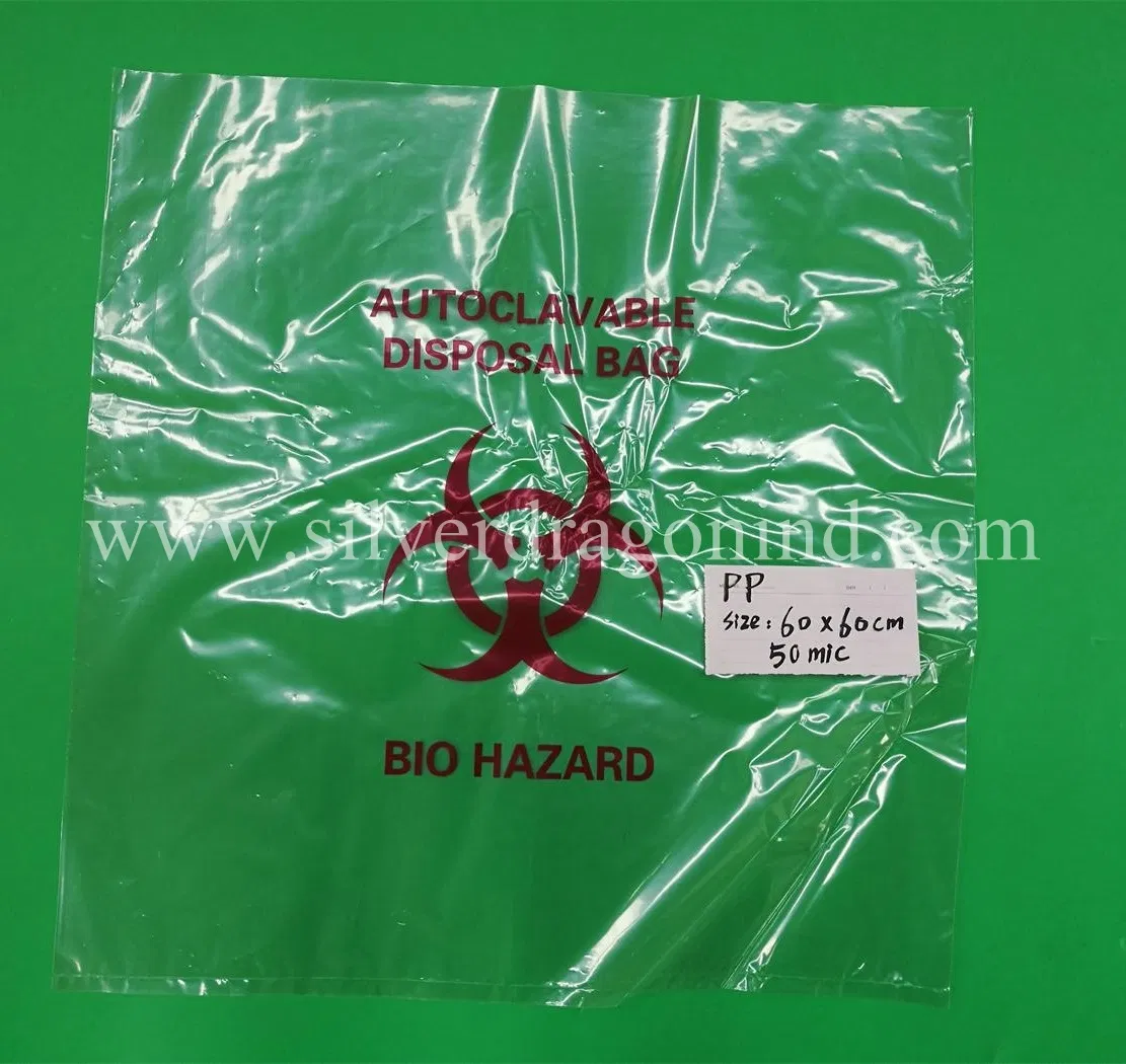 PP Autoclavable Biohazard Disposal Bag for Medical Biohazard Waste
