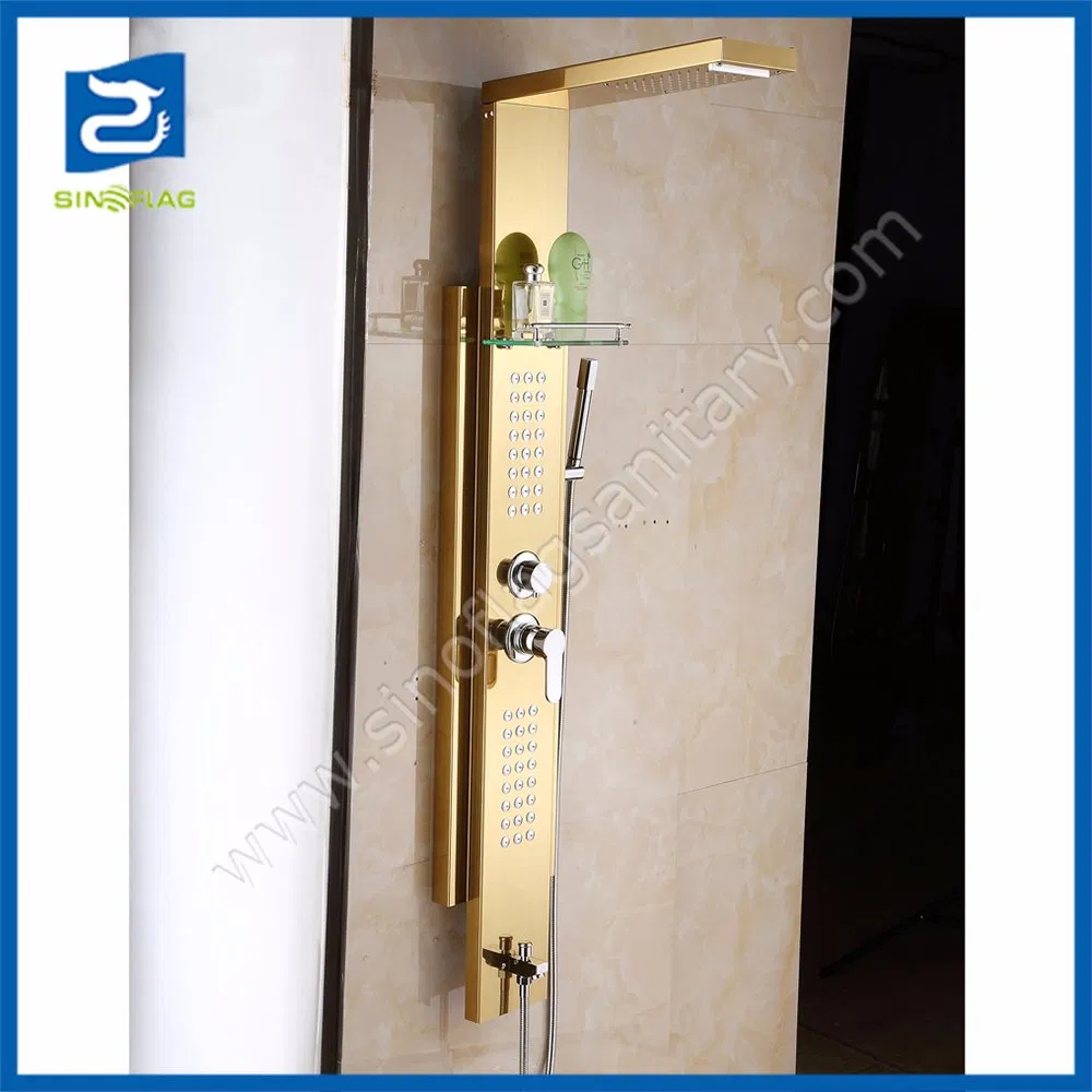 Blue Color Separatable Bathroom Waterfall Multifunction Shower Panel