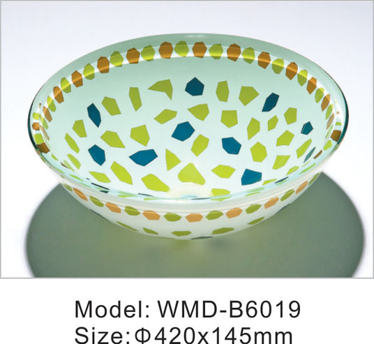 Polishing Glass Round Cusomized Design Bathroom Vanity Sink Basin