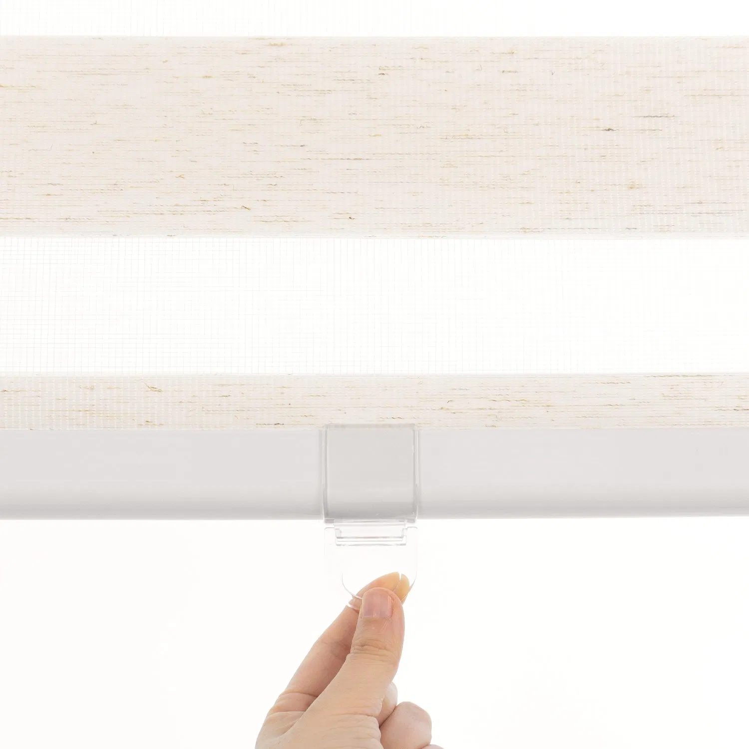 Sisheng Manual Control Light Filtering Cordless Spring System Zebra Blinds