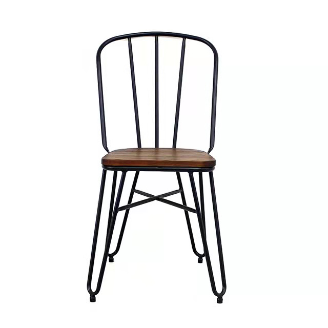 Стул обеденный металлический деревянное сиденье ресторан