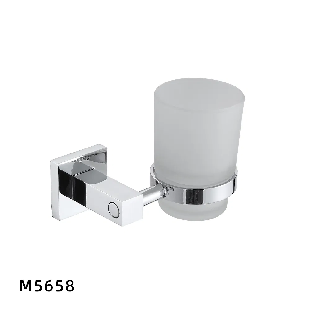 Durable Mouthwash Cup Hotel Bathroom Accessories Stainless Steel 304 Double Glass Toothbrush Cup Holder