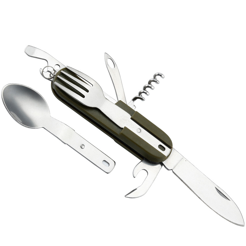 Camping Tableware Stainless Steel Knife, Fork, Spoon, Picnic Tool,