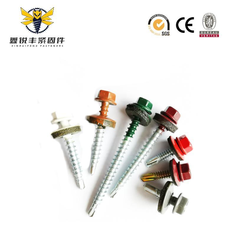 Color Painted Flange Hex Head Self Drilling Screws Roofing Screws for Metal Roof Work