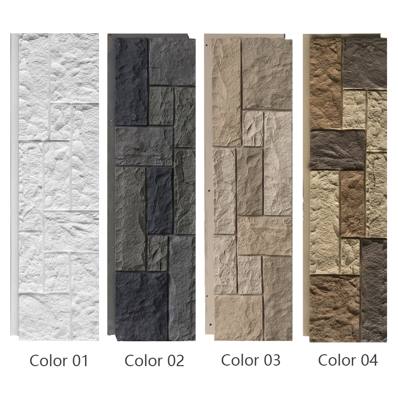 Natural Texture Rock Veneer 3D Polyurethane Stone Wooden Wall Panel