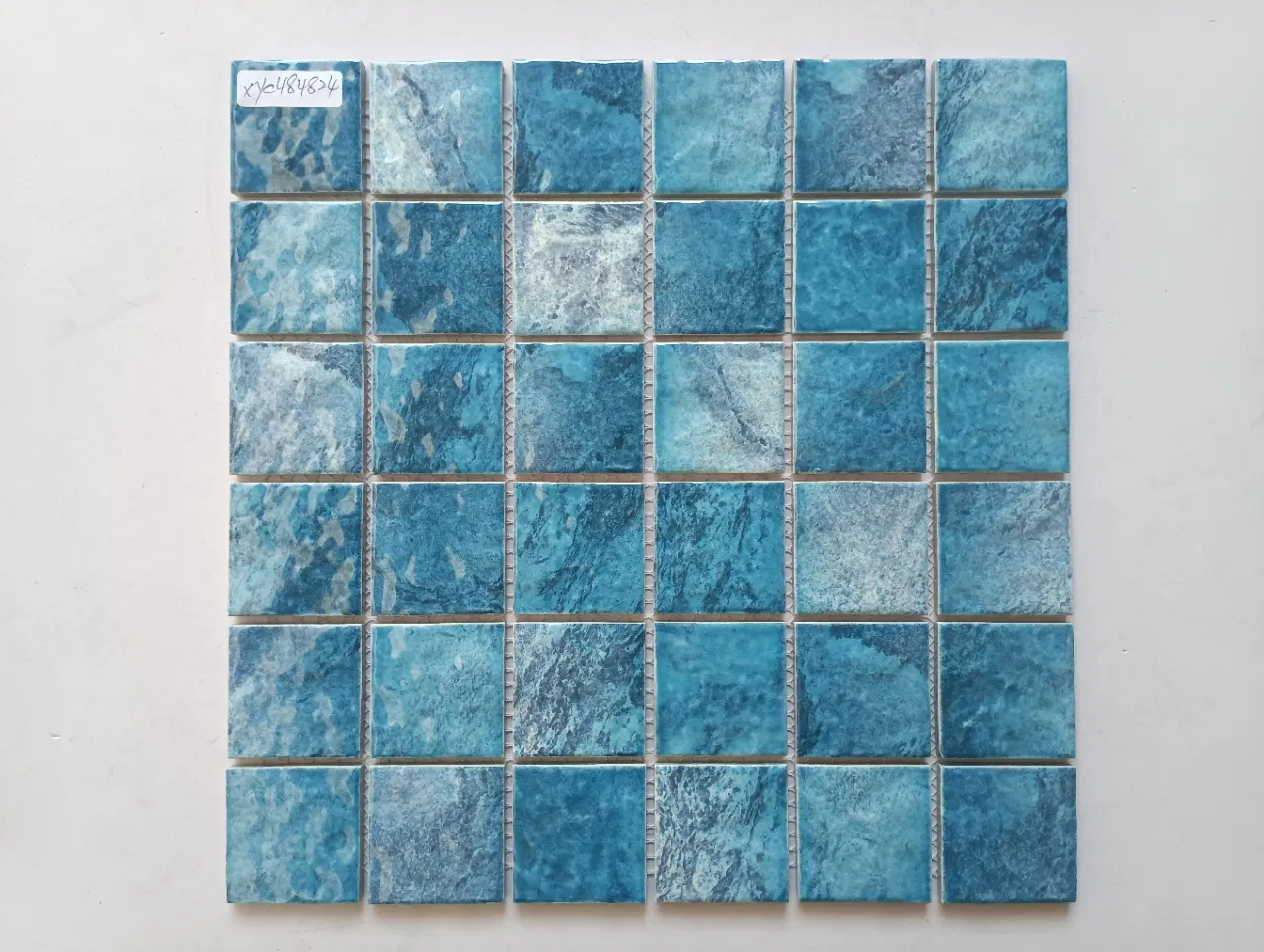 Голубая мозаичная плитка для бассейна, 30x30 мм