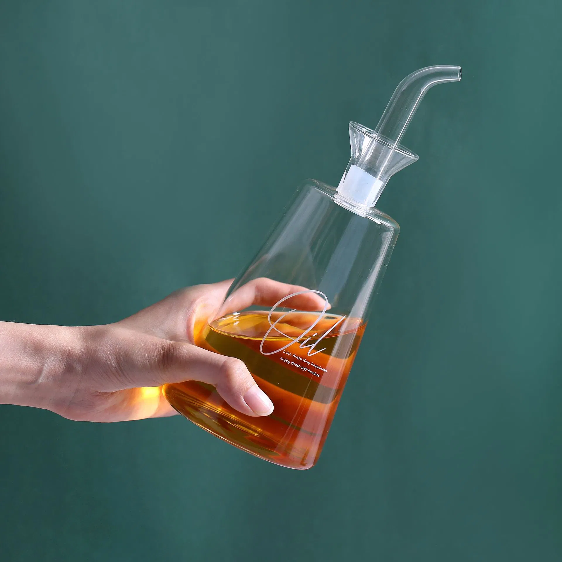 Capped Oil Bottle Vinegar Bottle Corrosion Resistant Kitchen Utensils Glass Oil Pot