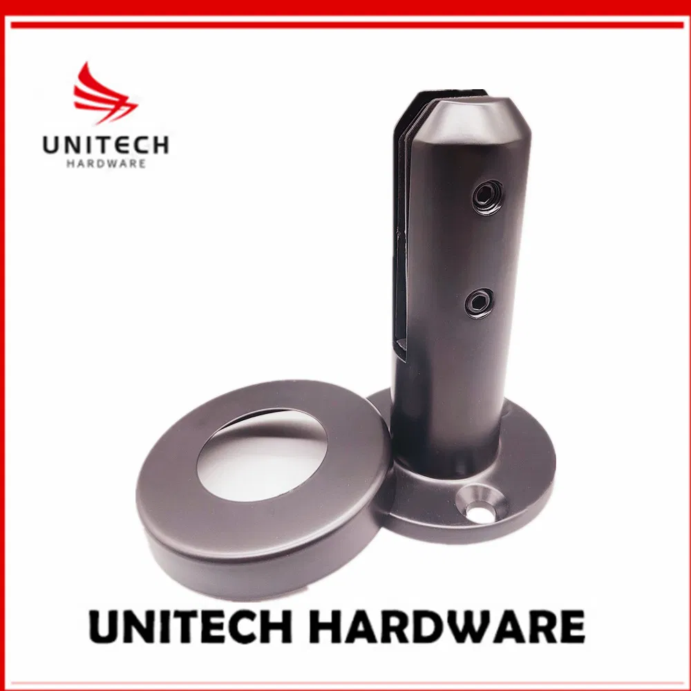 Black Color 160mm Glass Railing Clamp Glass Spigot Fitting