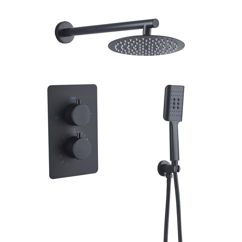 Bathroom in Wall 8'' Rainfall Head Handheld Shower Concealed Shower Faucet Set