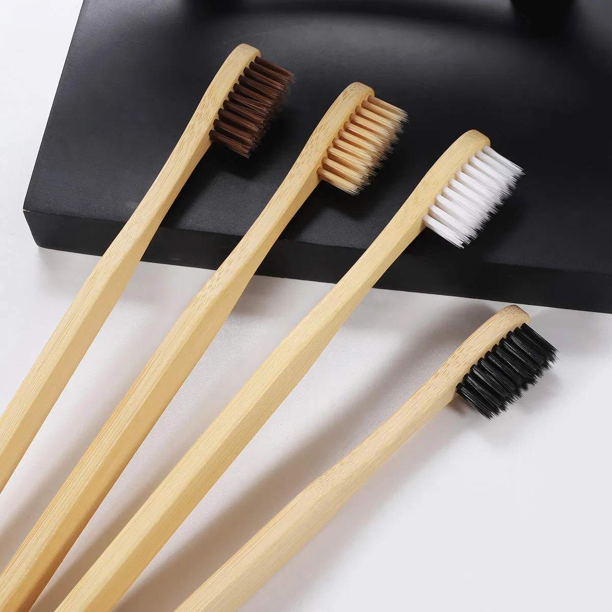 Wooden Toothbrush, Original Bamboo, Ecological Square Handle, Bamboo Toothbrush, Soft Bristle Toothbrush