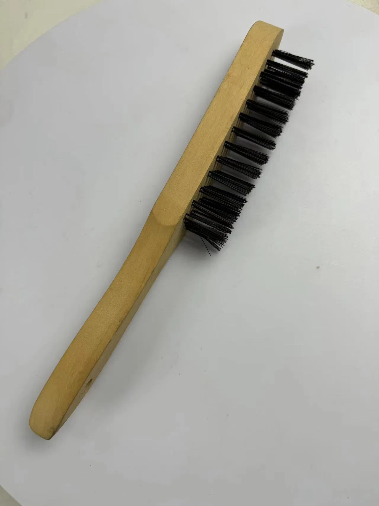 Germany Style Wooden Handle Oil Tempered Black Steel Wire Brush