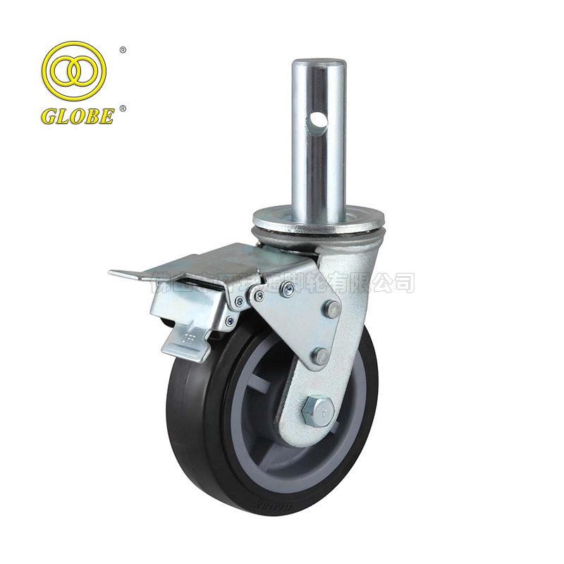 Shock Proof Absorbing Swivel Type Aluminium Core Rubber Caster Spring Loaded Casters