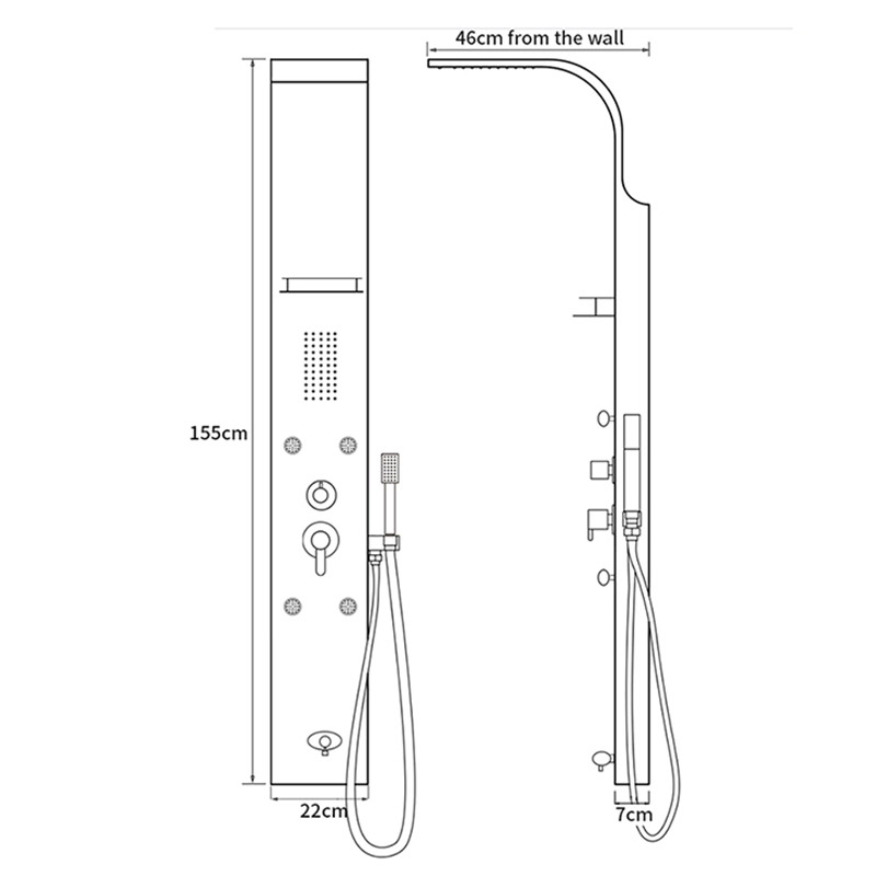 Hot Sale Multifunctional SPA Stainless Steel Shower Panel for Bathroom