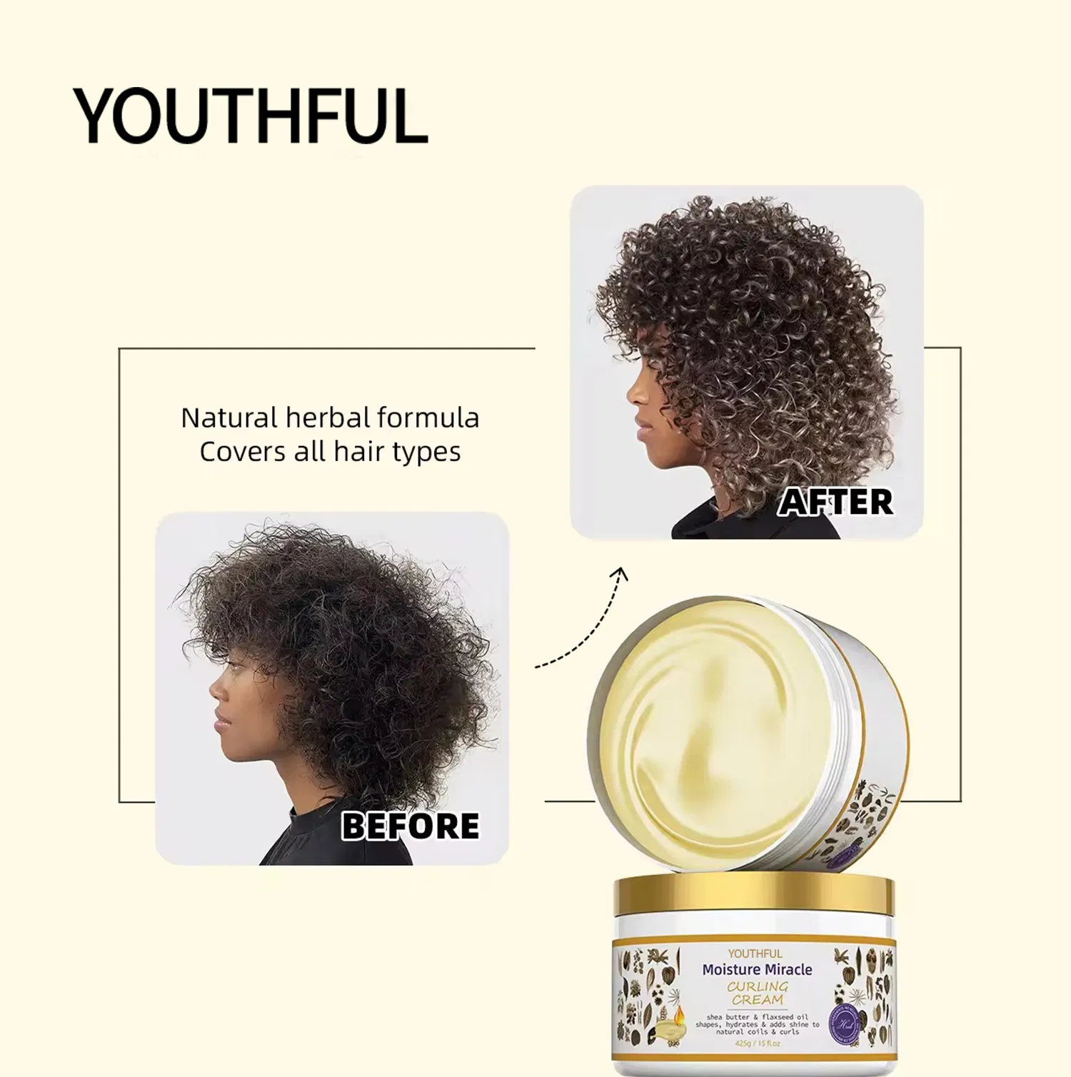 Best Curly Frizz Taming Hair Products Enhancing Curl Activator Cream for Permed
