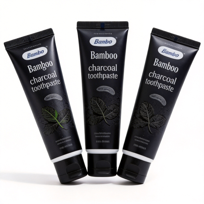 Refreshing Mint Flavor Charcoal Teeth Whitening Toothpaste Custom Bottle