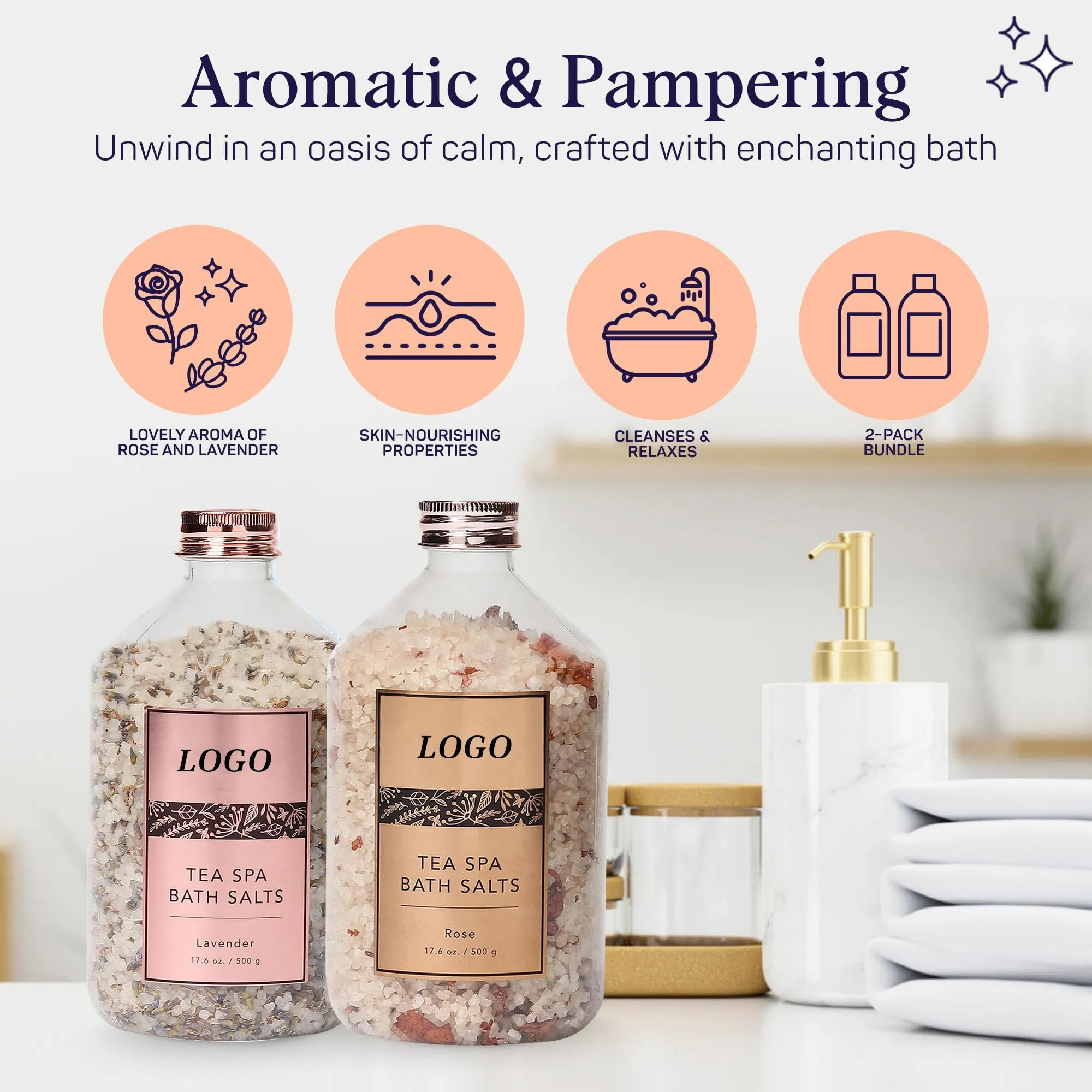Beauty Cosmetics Skin Care Aromatherapy and Relaxation Petal Effervescent Mineral Bath Salts