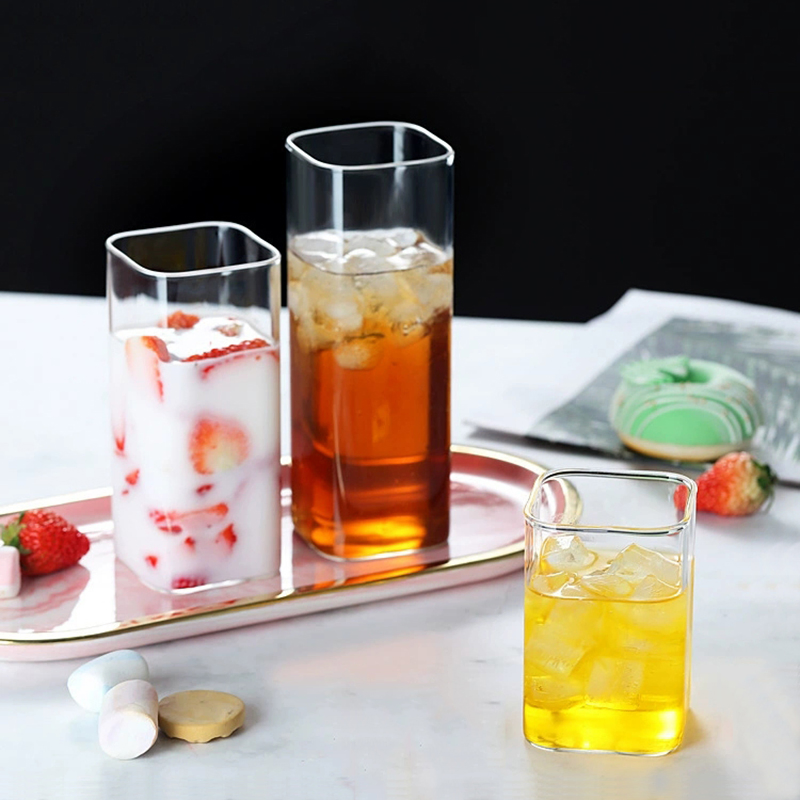 Long Drinking Glass Wine Cup with Stemless and Regular Design Wholesale Supplies Wine Glass Liquor Cocktail Tumbler Clear Glass Mug Goblet Fruit Juice Milk Tea