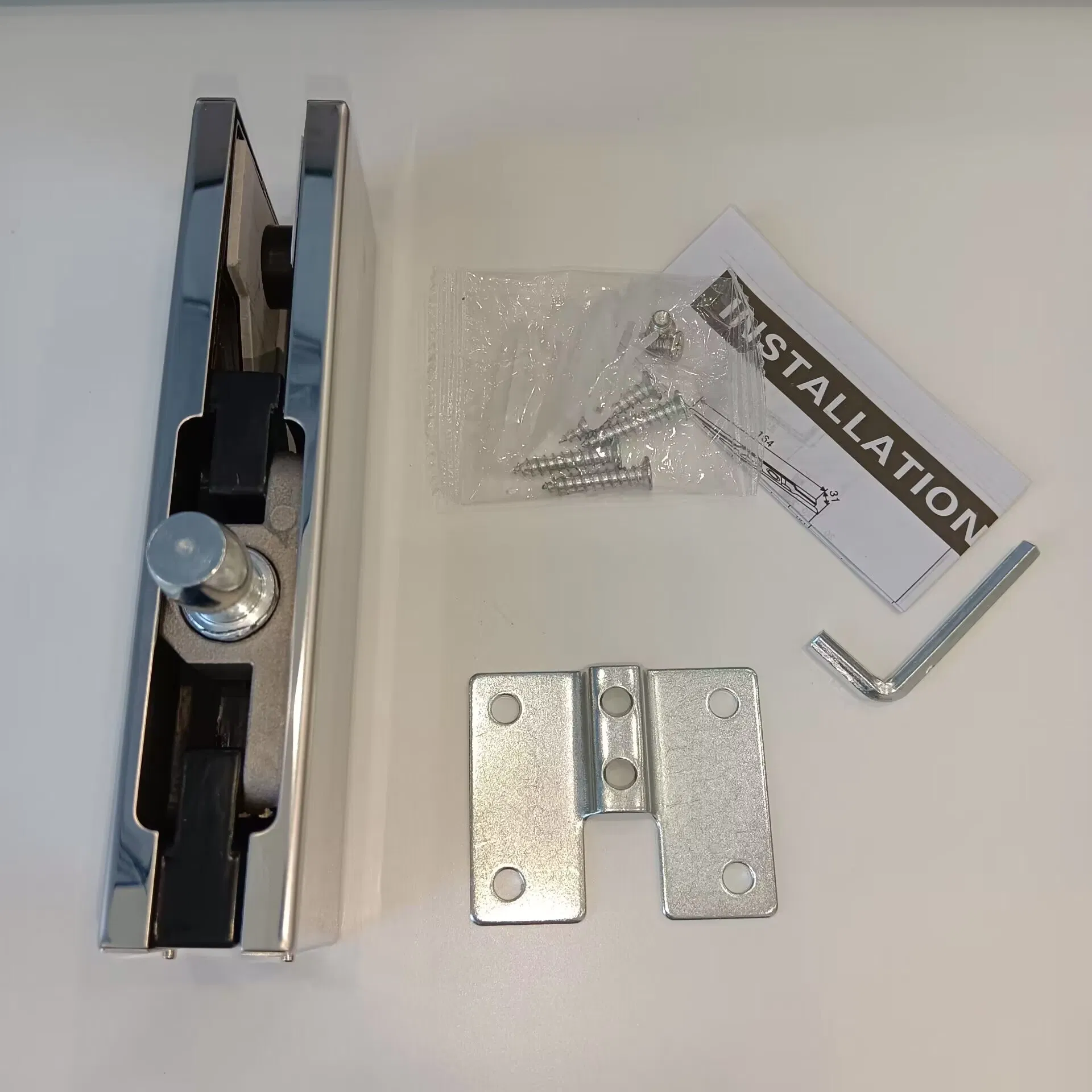 Stainless Steel Bathroow Shower Sliding Glass Folding Door Fittings Glass 10mmtop Patch with Pin Bottom Patch Fitting