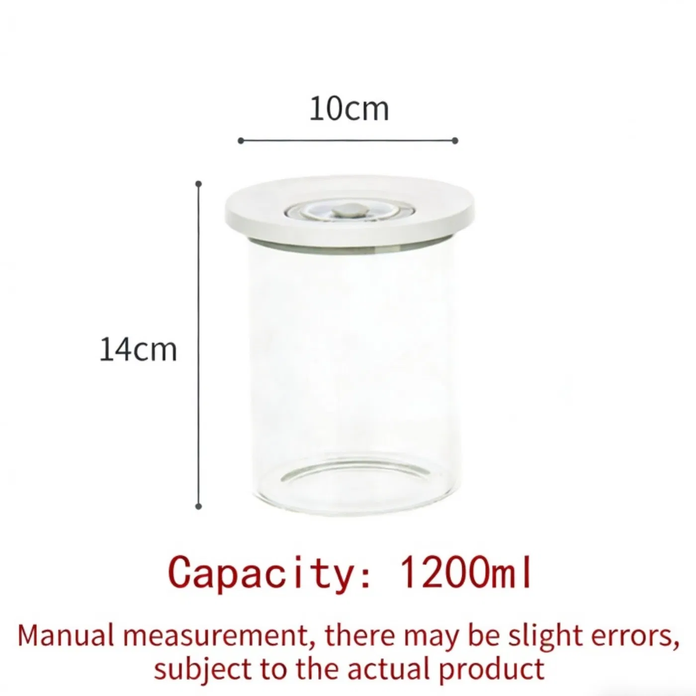 Dustproof Plastic Lid Round Wide Mouth Vacuum Spice Storage Jar