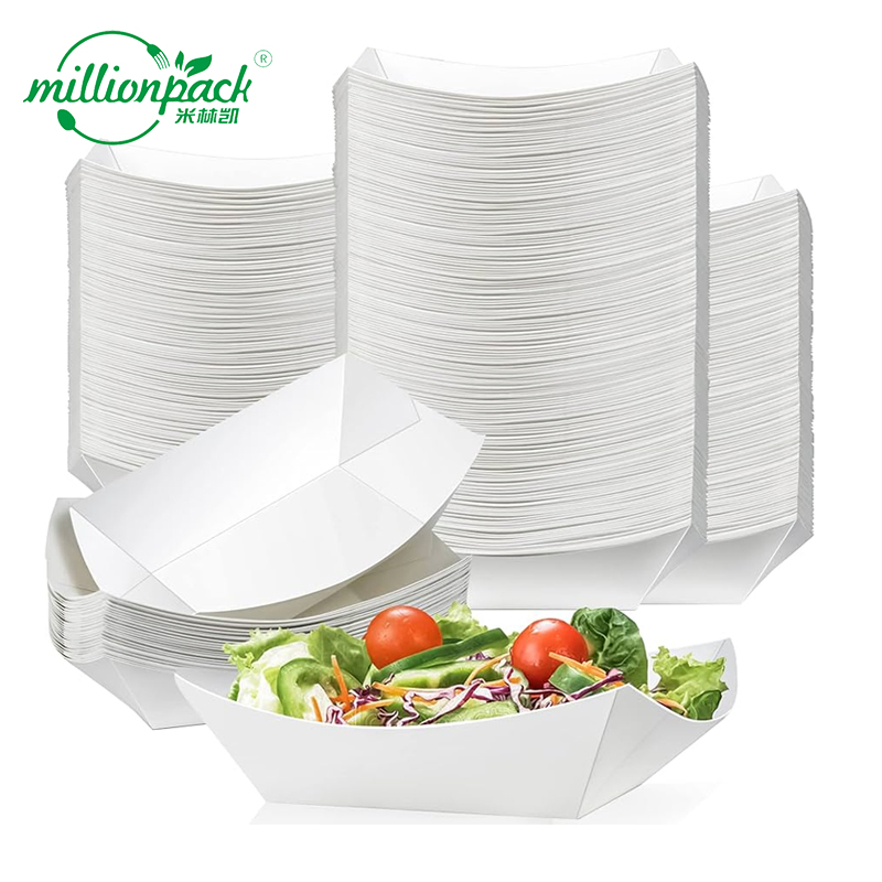 Eco Friendly Brown Paper Tray for Sustainable Packaging Clean Safe Eco Food Service