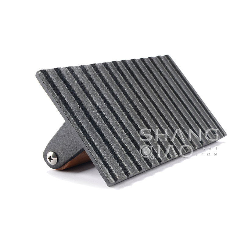 Пресс для бургеров из чугуна, прямоугольный, 20x10 см