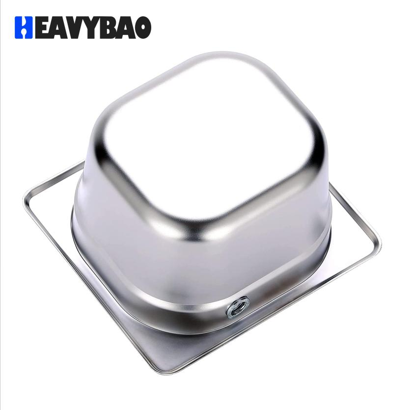 Heavybao Durable Wood Edge New Style Stainless Steel Coffee Residue Slag Pot Knock Box 1/6 Gn Pan