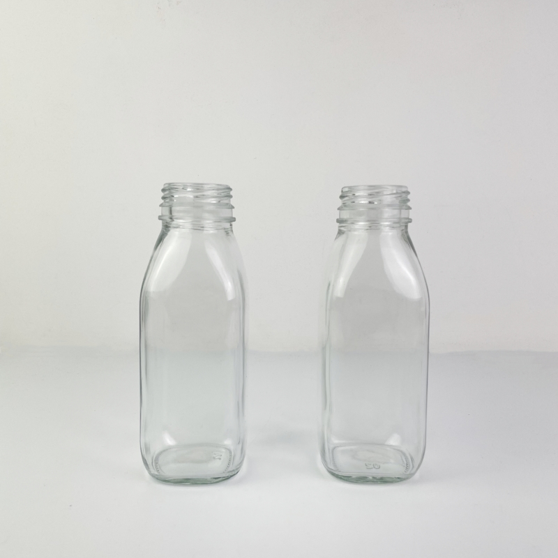 High Clear 300ml Glass Juice Bottle with Plastic Lid