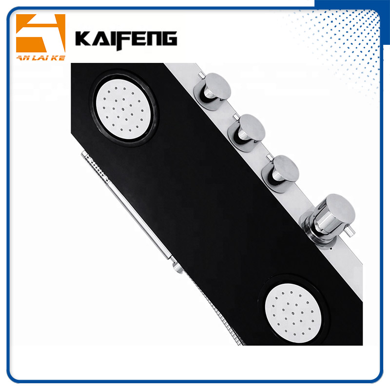 Black Aluminum Shower Panel with Jets (LN-A79)
