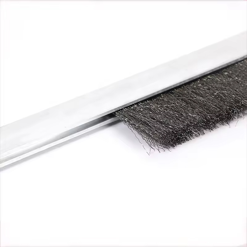 Escalator Aluminum Steel Wire Strip Brush for Door Dust Cleaning and Polishing