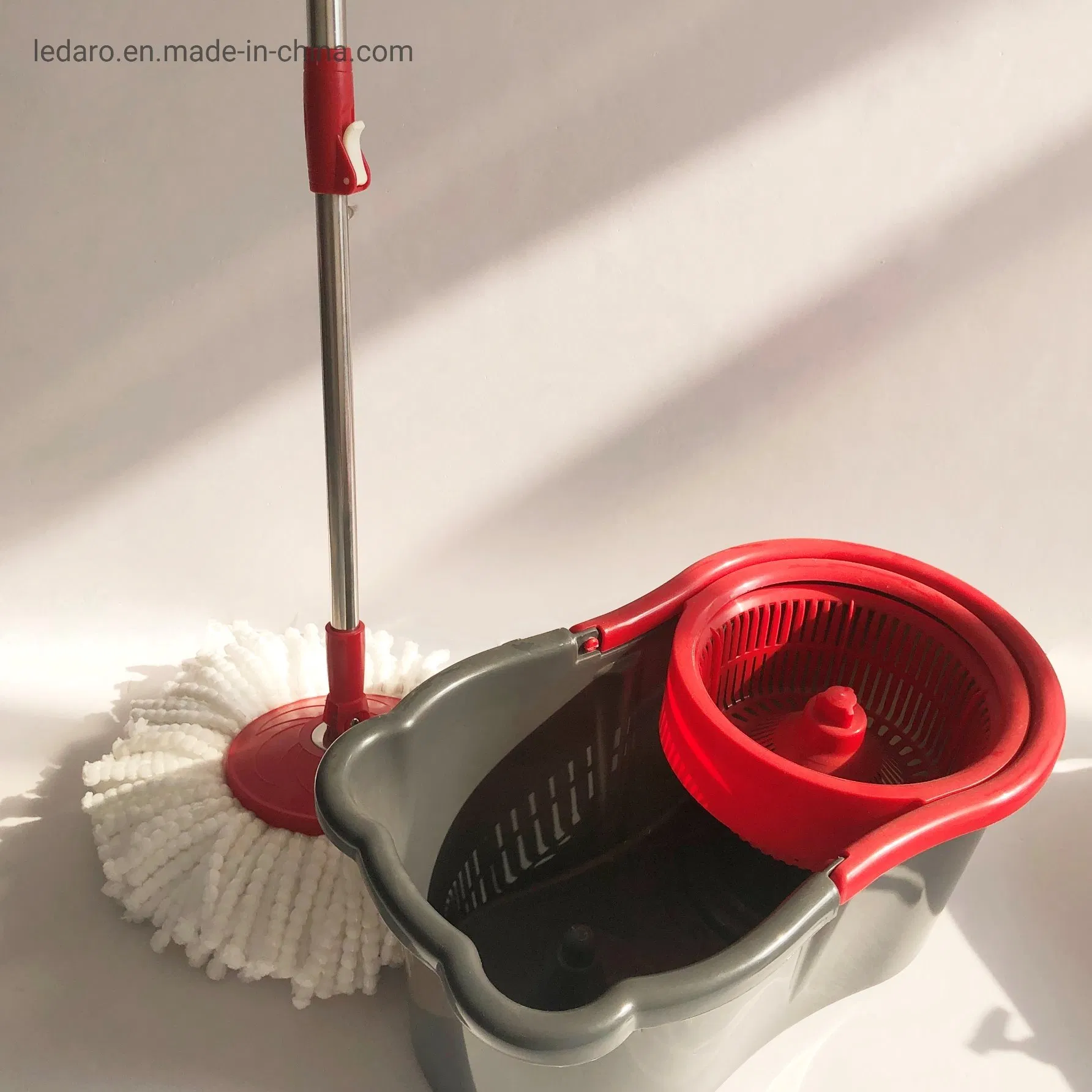 Easy Life Hand Press 360 Rotating Microfiber Spin Mop Bucket System Detachable Spinning Basket Easy Wring Magic Mop Swivel Wet and Dry Mop for Bathroom